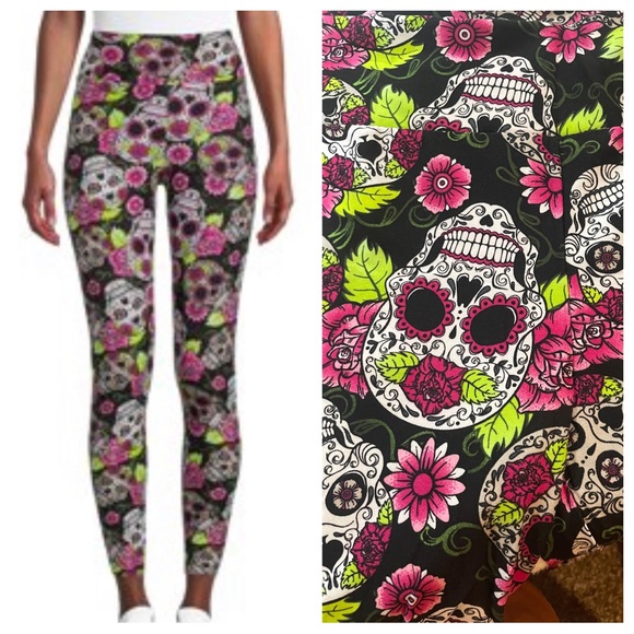 🆕 NoBo No Boundaries Halloween Skull Leggings - Picture 1 of 5